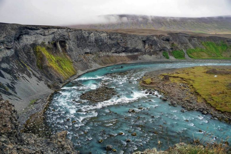 Island Aldeyjarfoss Flusslauf