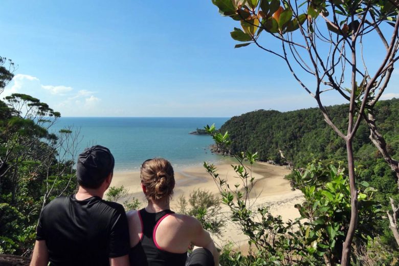 Aussicht auf den Strand Telok Pandan Besar