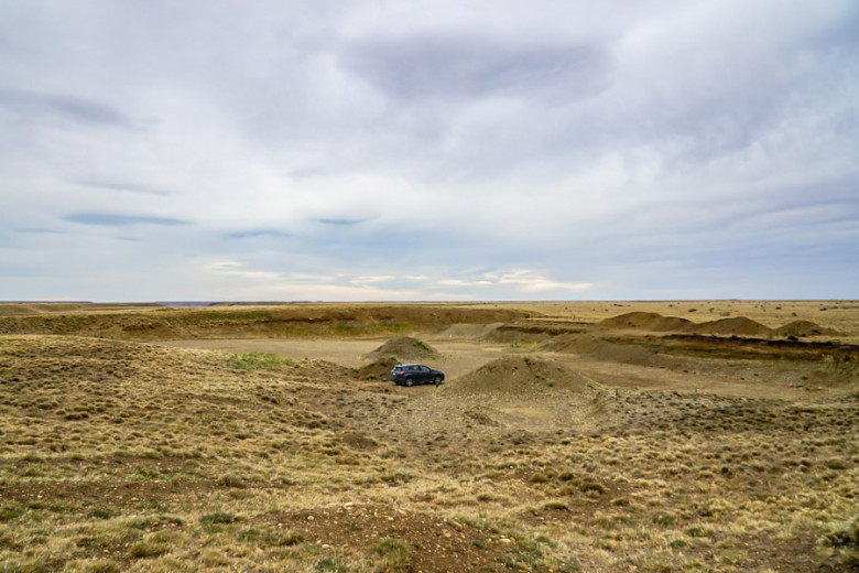 Camping Patagonien wild campen Steinbruch